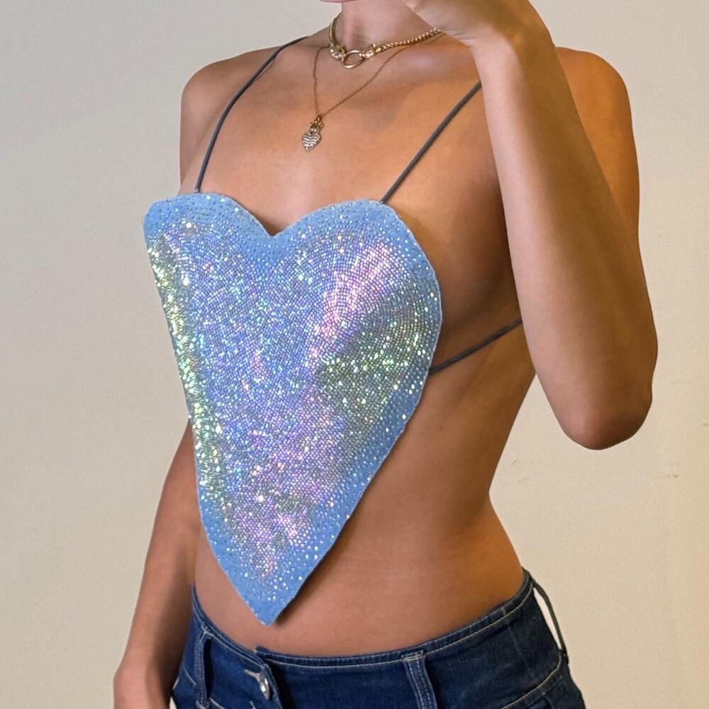 Heart Top with Rhinestones - Picture 2 of 4